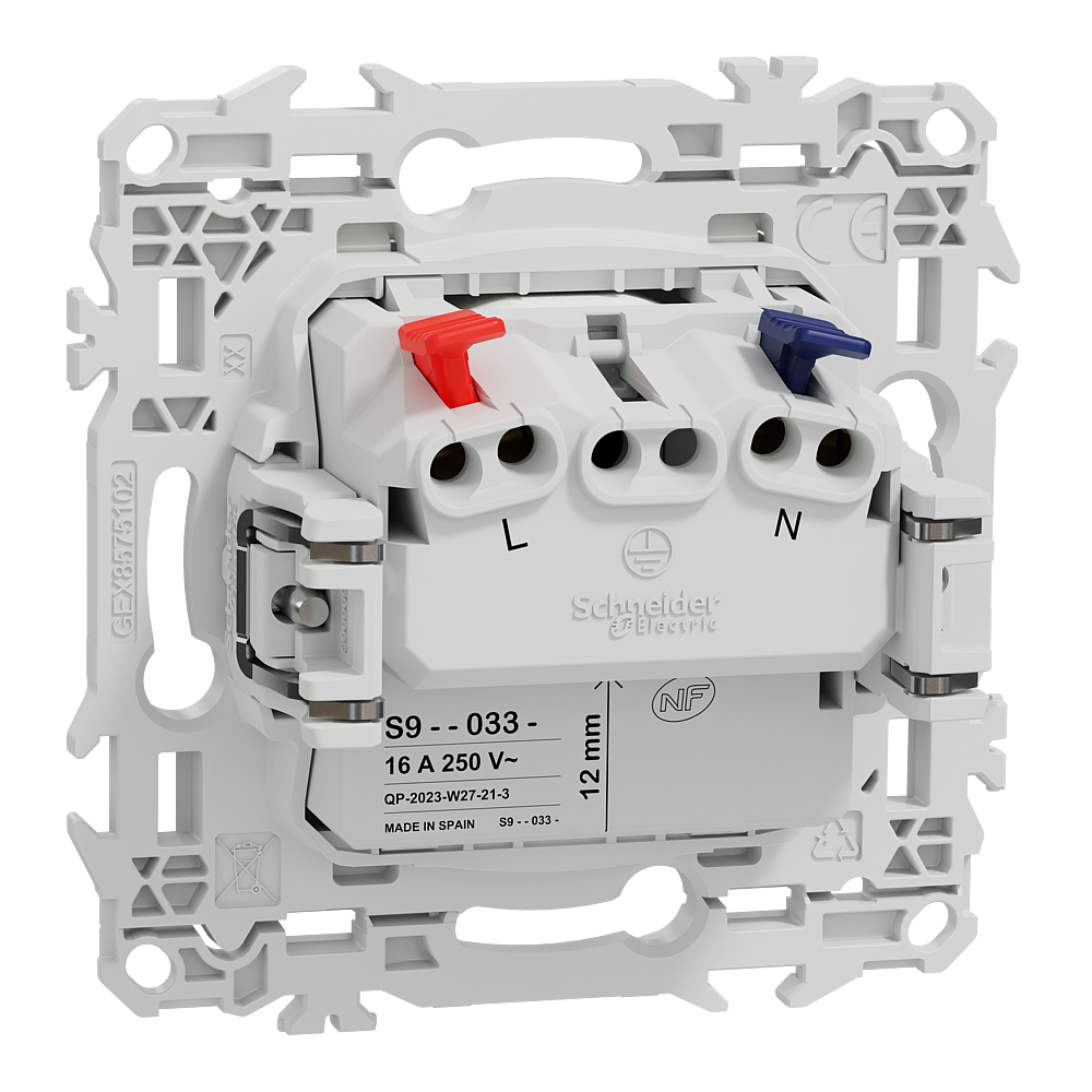 Odace prise 2P affleurante blanc griffes